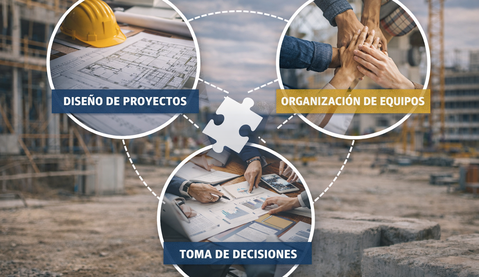 Equipo de profesionales del sector AEC gestionando una situación de estrés en obra, reflejando la importancia del bienestar emocional en la toma de decisiones y el rendimiento del equipo.